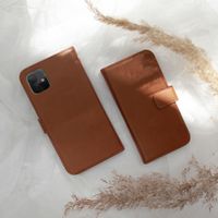Selencia Étui portefeuille en cuir véritable Samsung Galaxy A42 - Marron clair