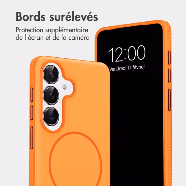 imoshion Coque arrière Color avec Thin MagSafe Ring Samsung Galaxy S25 / S24 - Orange