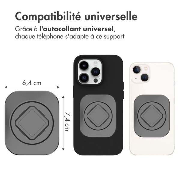 Accezz Support de téléphone EasyLock pour vélo avec coque Apple iPhone 15 Pro - Rotation à 360° - Noir