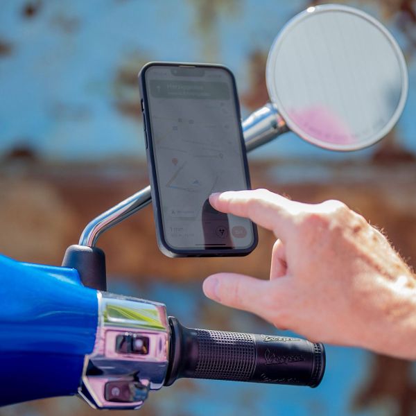 SP Connect Support de téléphone Mirror Mount SPC+ pour scooter / moto - Fixation sur rétroviseur - Noir
