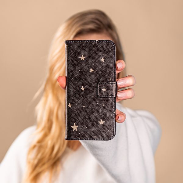 imoshion Design Softcase Bookcase Apple iPhone 12 (Pro) - Stars Gold