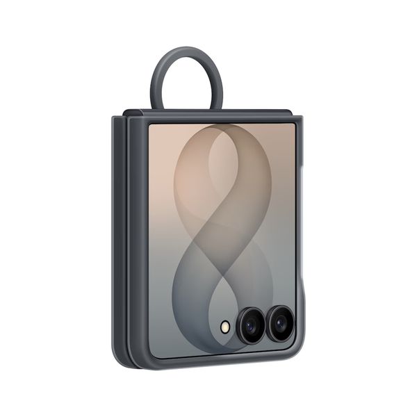 Samsung Coque Silicone Magnet Cover Ring Samsung Galaxy Z Flip 8 - Black