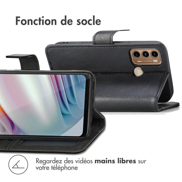 imoshion Étui de télephone portefeuille de luxe Motorola Moto G60 - Noir