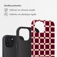 Selencia Coque arrière Vivid Apple iPhone 15 - Check This Burgundy