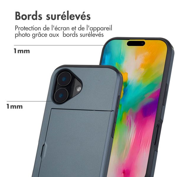 imoshion Coque arrière avec porte-cartes Apple iPhone 16 - Bleu foncé
