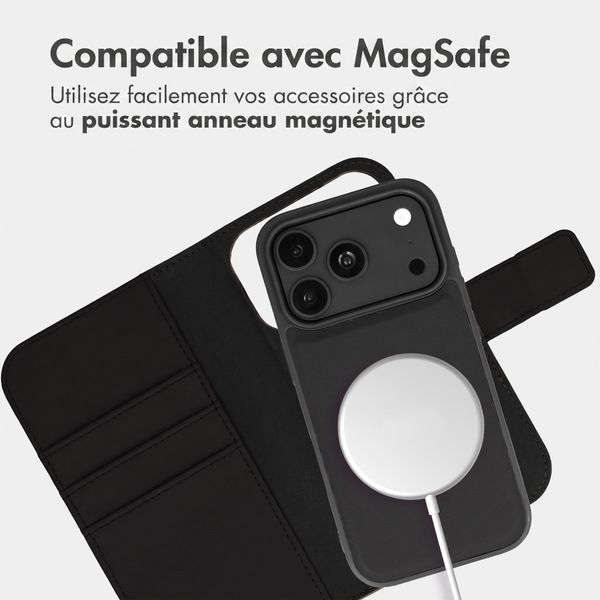 imoshion Étui portefeuille luxe 2-en-1 amovible Apple iPhone 18 Pro / 17 Pro - Noir