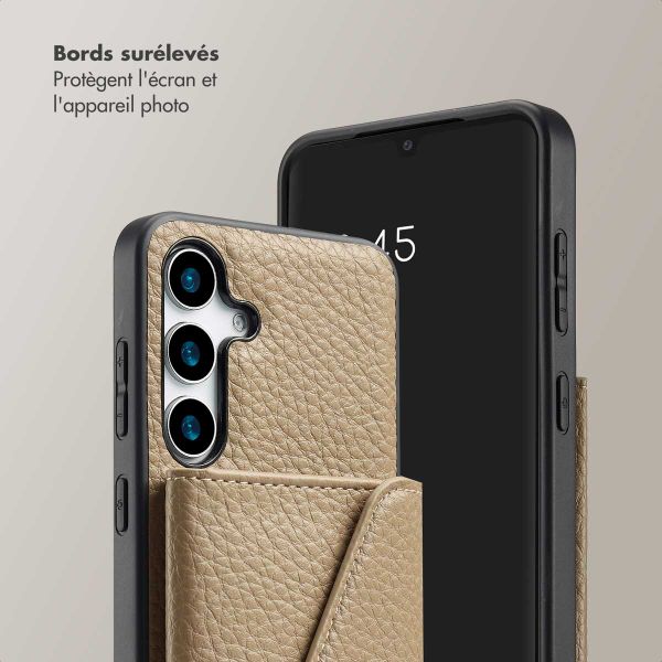 Selencia Coque de télephone Sera avec cordon et porte-cartes enveloppe Samsung Galaxy S25 / S24 - Taupe