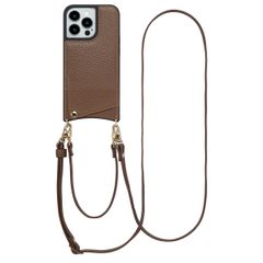 Selencia Coque de télephone Nova avec cordon et porte-cartes Apple iPhone 13 Pro - Mocha Brown