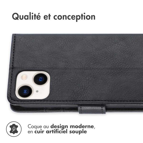 imoshion Étui de télephone portefeuille de luxe Apple iPhone 15 - Noir