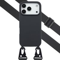 Selencia Coque silicone avec cordon amovible Apple iPhone 17 Pro Max - Noir