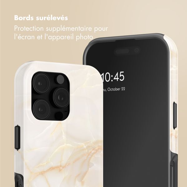 Selencia Coque arrière Vivid avec MagSafe Apple iPhone 16 Pro - Golden Beige Marble