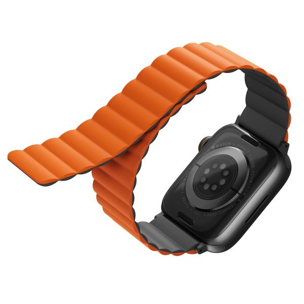 Uniq Bracelet Revix réversible Apple Watch | 44/45/46/49 mm - Charcoal (Grey/Orange)