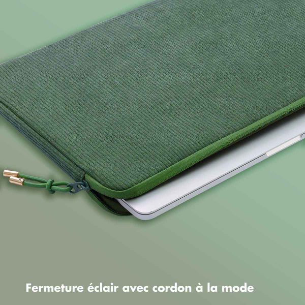 Selencia Pochette ordinateur Corduroy 13-14 pouces - Sage Green