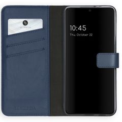 Selencia Étui portefeuille en cuir véritable Samsung Galaxy S21 - Bleu