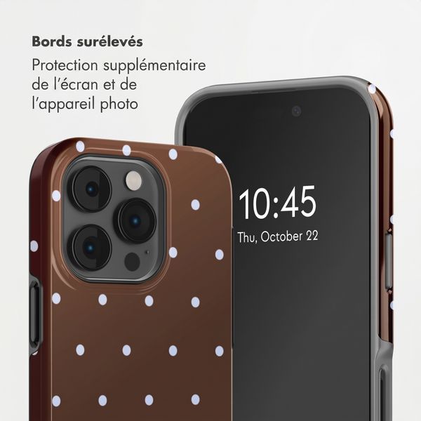 Selencia Coque arrière Vivid Apple iPhone 14 Pro - Happy Dots Chocolate