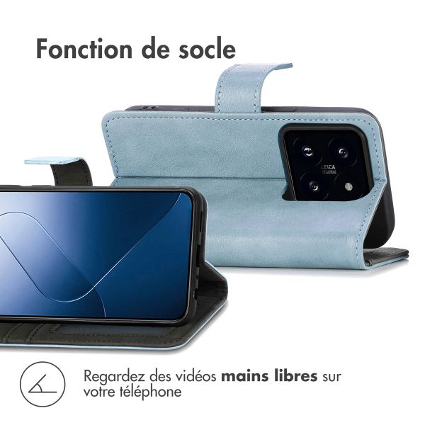 imoshion Étui de télephone portefeuille de luxe Xiaomi 14 - Bleu clair