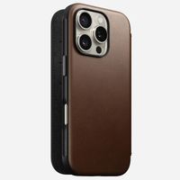Nomad Étui de télephone portefeuille Modern Leather Folio Apple iPhone 16 Pro - Marron