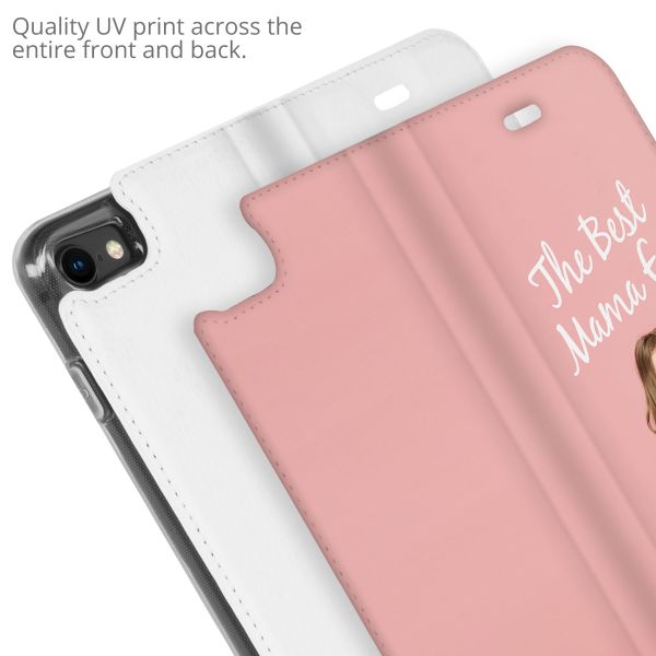 Concevez votre propre housse portefeuille Apple iPhone SE (2022 / 2020) / 8 / 7 / 6(s) - Blanc
