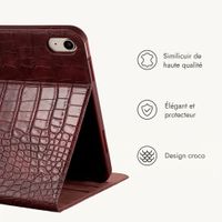 Selencia Coque Croco Apple iPad 11 (2025) 11 pouces A16 / iPad 10 (2022) 10.9 pouces - Burgundy