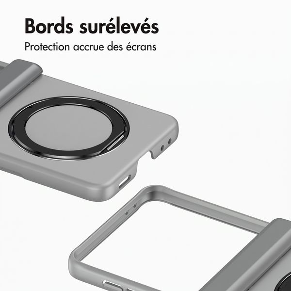 Accezz Color Backcover avec MagSafe et support à anneau Samsung Galaxy Z Flip 8 - Gris