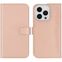 Selencia Étui portefeuille en cuir véritable Apple iPhone 14 Pro - Dusty Pink