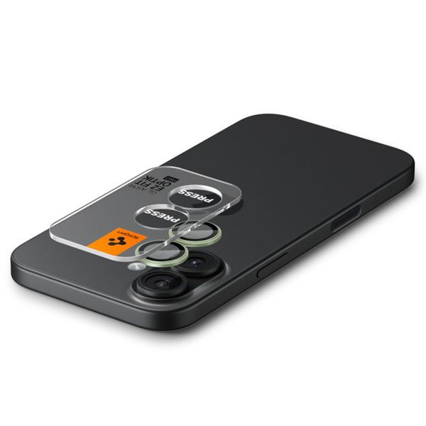Spigen Optik Pro EZ Fit Lens Protector - Protection d'objectif de caméra (lot de 2) Apple iPhone 17 / 16 Plus - Vert