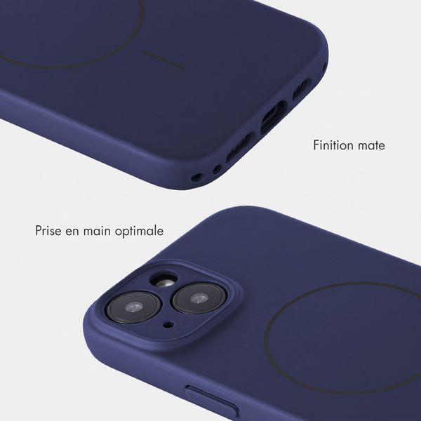 Accezz Coque Grip avec MagSafe Apple iPhone 15 - Bleu foncé