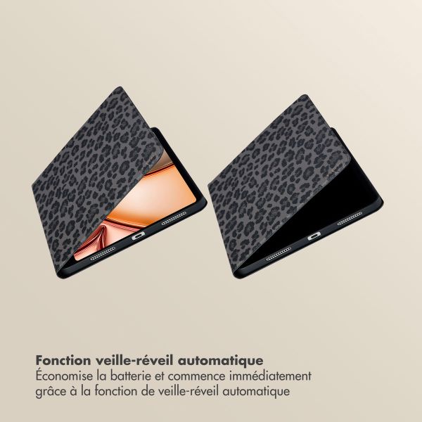 Selencia Coque tablette Sabi avec imprimé léopard Apple iPad Air 11 pouces (2026) M4 / (2025) M3 / (2024) M2 / Air 5 (2022) / Air 4 (2020) - Midnight Black
