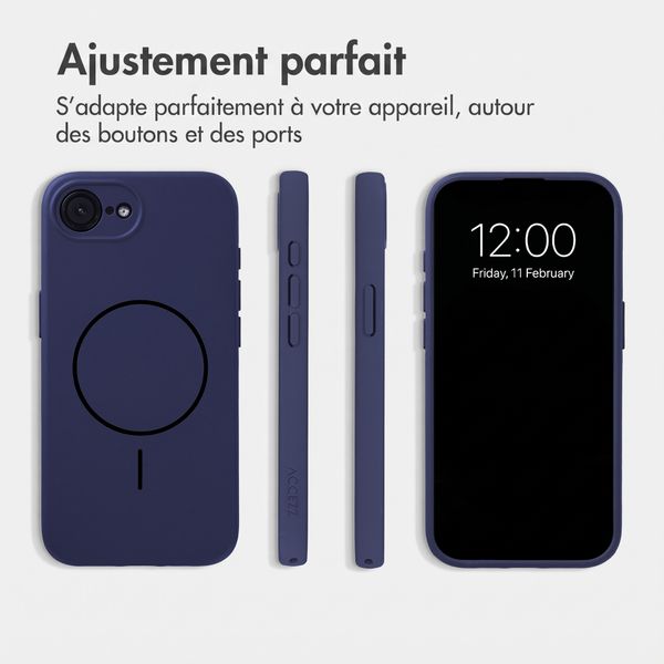 Accezz Coque Grip avec MagSafe Apple iPhone 17e / 16e - Bleu foncé