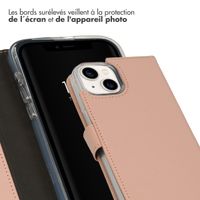 Selencia Étui portefeuille en cuir véritable Apple iPhone 14 - Dusty Pink