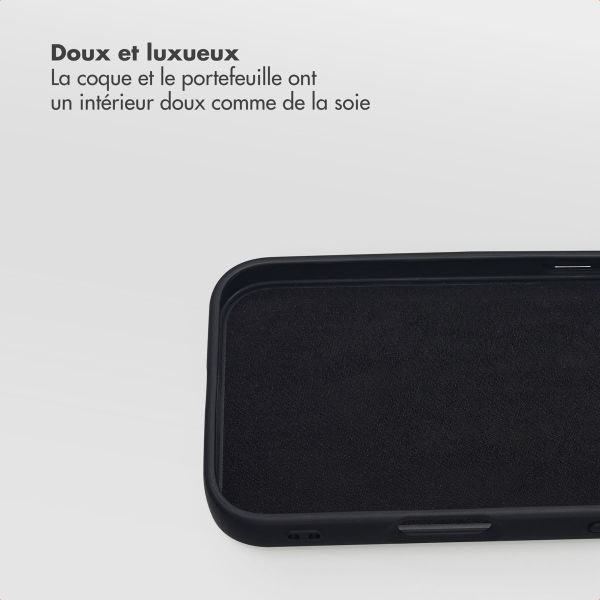 Selencia Étui portefeuille amovible Olyn avec MagSafe Apple iPhone 17e / 16e - Noir