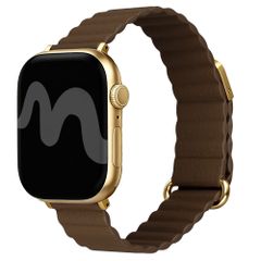 imoshion Bracelet magnétique en cuir synthétique Apple Watch | 44/45/46/49 mm - Marron