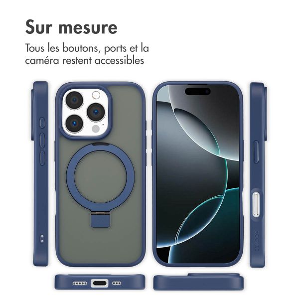 Accezz Coque Ring Stand avec MagSafe Apple iPhone 16 Pro - Bleu