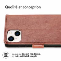 imoshion Étui de télephone portefeuille de luxe Apple iPhone 15 - Marron