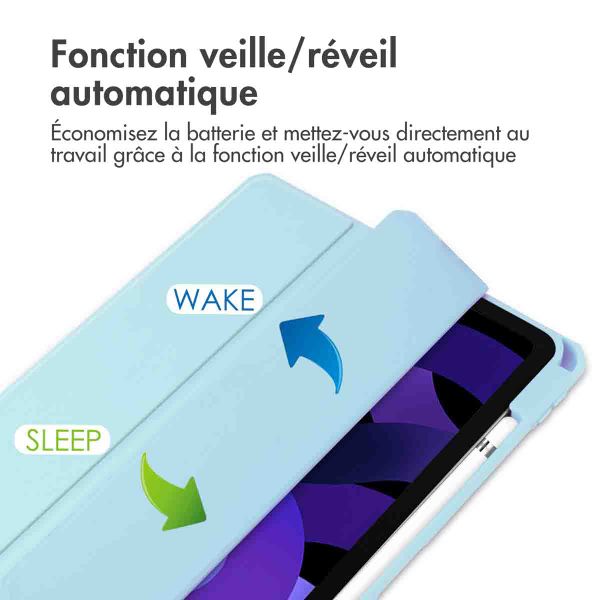imoshion Coque tablette rigide Trifold Apple iPad Air 11 pouces (2026) M4 / (2025) M3 / (2024) M2 / Air 5 (2022) / Air 4 (2020) - Bleu clair