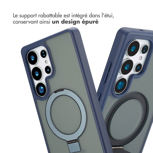 Accezz Coque Ring Stand avec MagSafe Samsung Galaxy S25 Ultra - Bleu