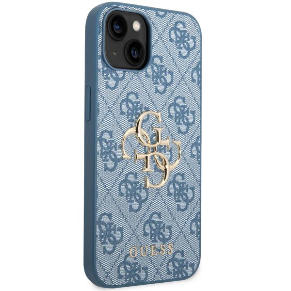 Guess Coque 4G Metal Logo Backcover Apple iPhone 14 - Bleu