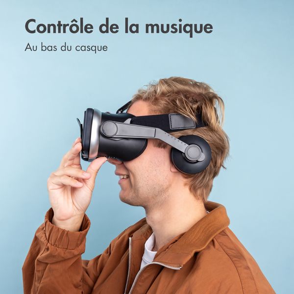 imoshion Lunettes de réalité virtuelle avec casque Bluetooth - Noir