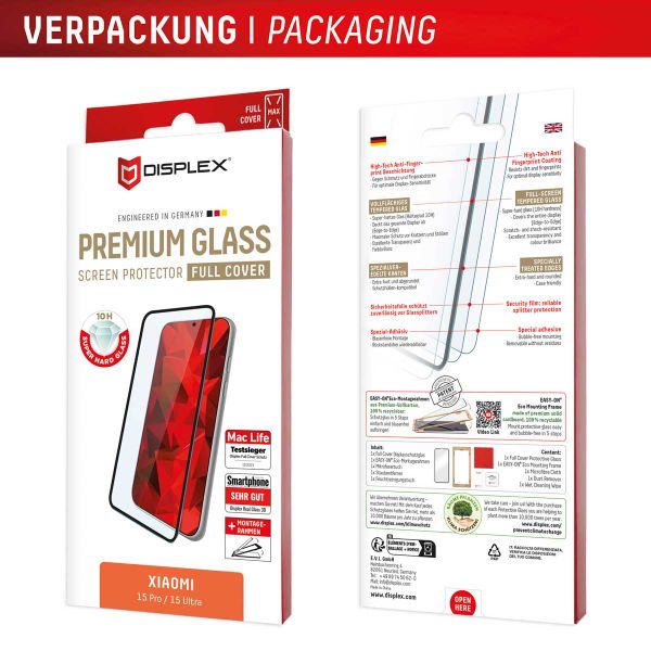 Displex Protection d'écran en verre trempé Real Glass Xiaomi 15 Ultra