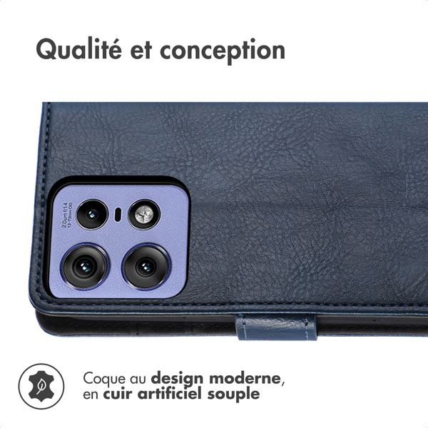imoshion Étui de télephone portefeuille de luxe Motorola Thinkphone 25 / Edge 50 Neo / Edge 60 Neo - Bleu foncé