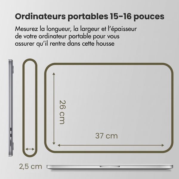 Accezz Housse ordinateur 15-16 pouces - Vert fonce