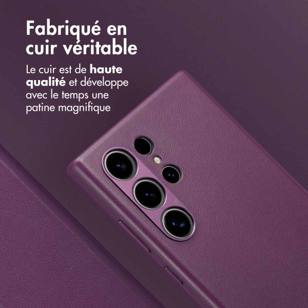 Accezz Étui de télephone portefeuille en cuir 2-en-1 avec MagSafe Samsung Galaxy S24 Ultra - Heath Purple