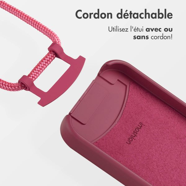 imoshion Coque arrière Color avec cordon amovible et MagSafe Apple iPhone 13 Pro - Raspberry