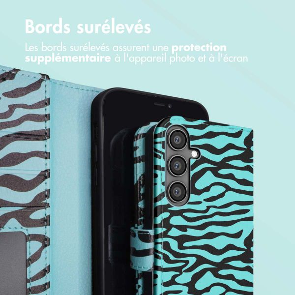 imoshion Étui de télephone portefeuille Design Samsung Galaxy S23 FE - Black Blue Stripes