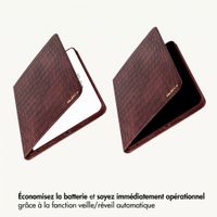 Selencia Coque Croco Samsung Galaxy Tab A11 Plus / A9 Plus - Burgundy