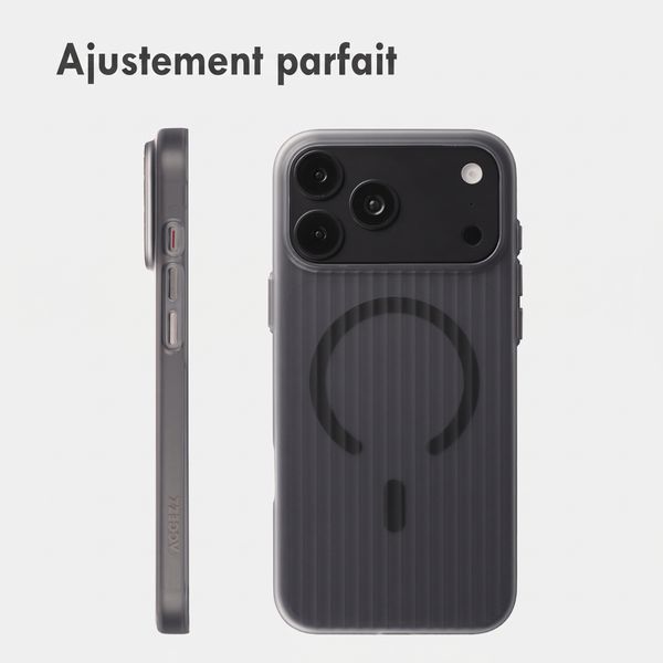 Accezz Coque arrière Lite avec MagSafe | Fluted | Apple iPhone 18 Pro Max / 17 Pro Max - Gris