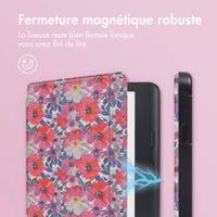 imoshion Design Slim Hard Sleepcover avec support Kobo Libra 2 / Tolino Vision 6 - Flower Watercolor