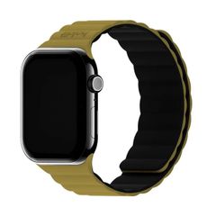 Holdit Bracelet en silicone magnétique Apple Watch | 44/45/46/49 mm - Warm Olive / Black