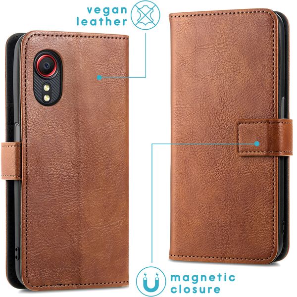 imoshion Étui de télephone portefeuille de luxe Samsung Galaxy Xcover 5 - Marron