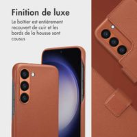 Accezz Étui de télephone portefeuille en cuir 2-en-1 avec MagSafe Samsung Galaxy S23 - Sienna Brown